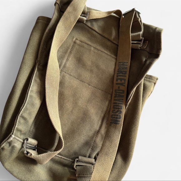 Harley-Davidson Olive Green Canvas Backpack - Picture 4 of 7